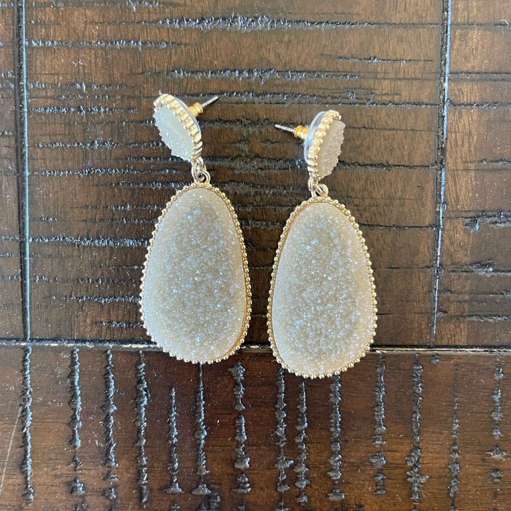 BaubleBar grey stone earrings